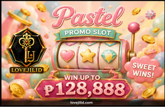 LOVEJILI slot paytable and reel symbols on an obsidian gold game screen